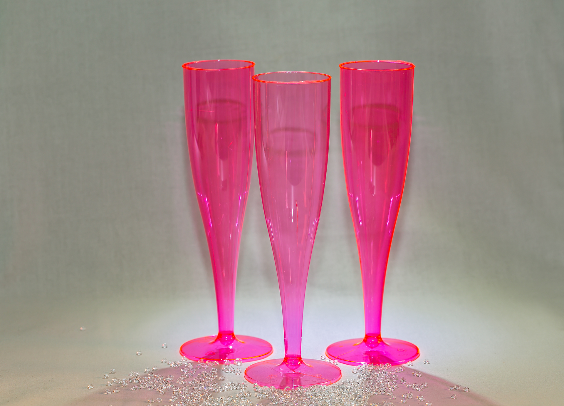 Mg75 Neon Pink Light Weight 1 Piece Champagne Flute Moss Products